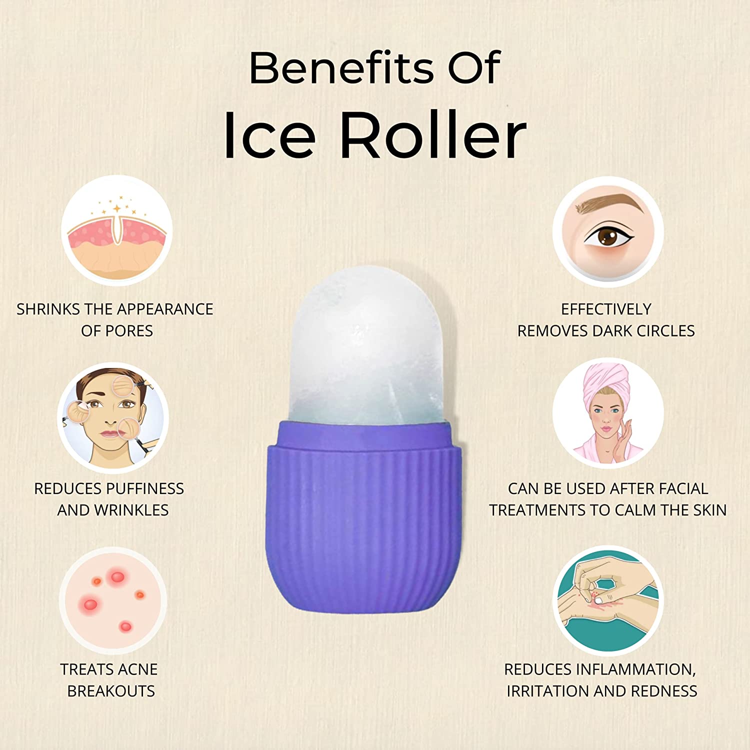 Ice Roller for Face & Eye Massage – Soothing Skincare | GlowForm