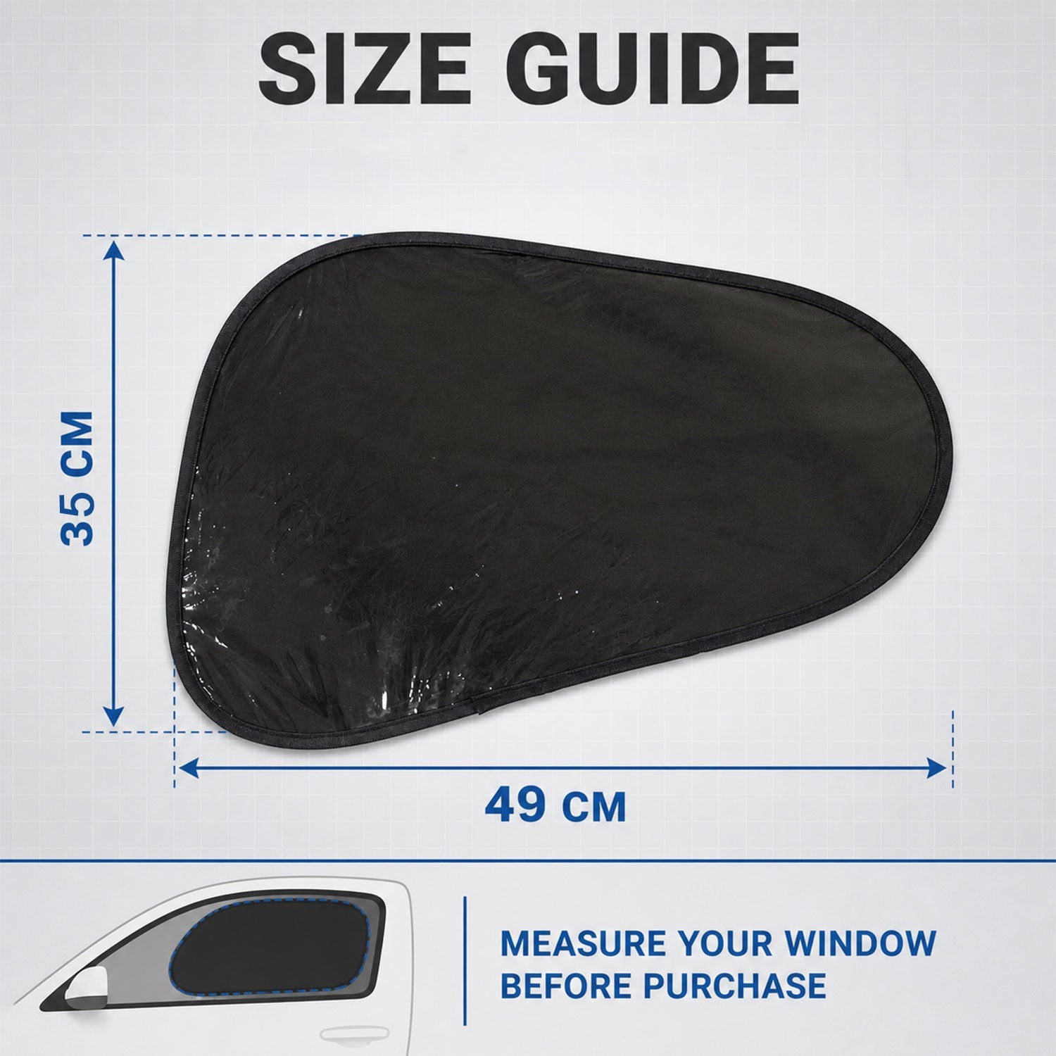 Car Side Window Sun Shade Mesh Cover for UV Protection and Privacy (2 Pc)