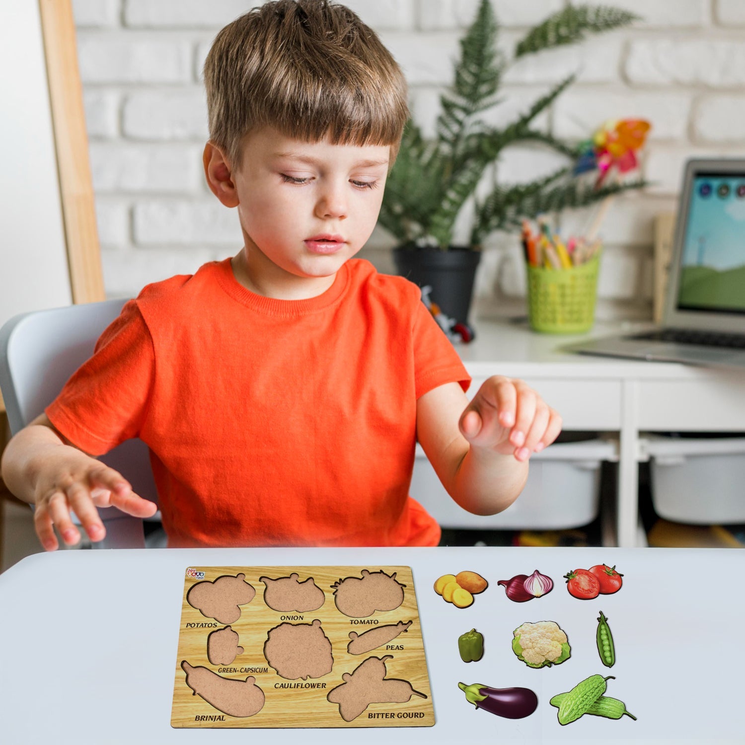Wooden Vegetable Puzzle – Educational Toy for Toddlers | Inventive Play