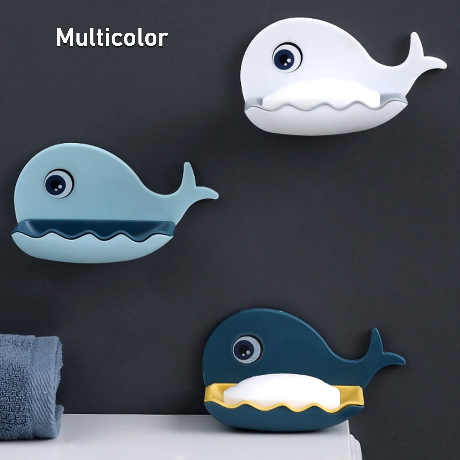 Wall Mounted Soap Holder – Fish Shape Double Layer Adhesive | VelvetBubbles