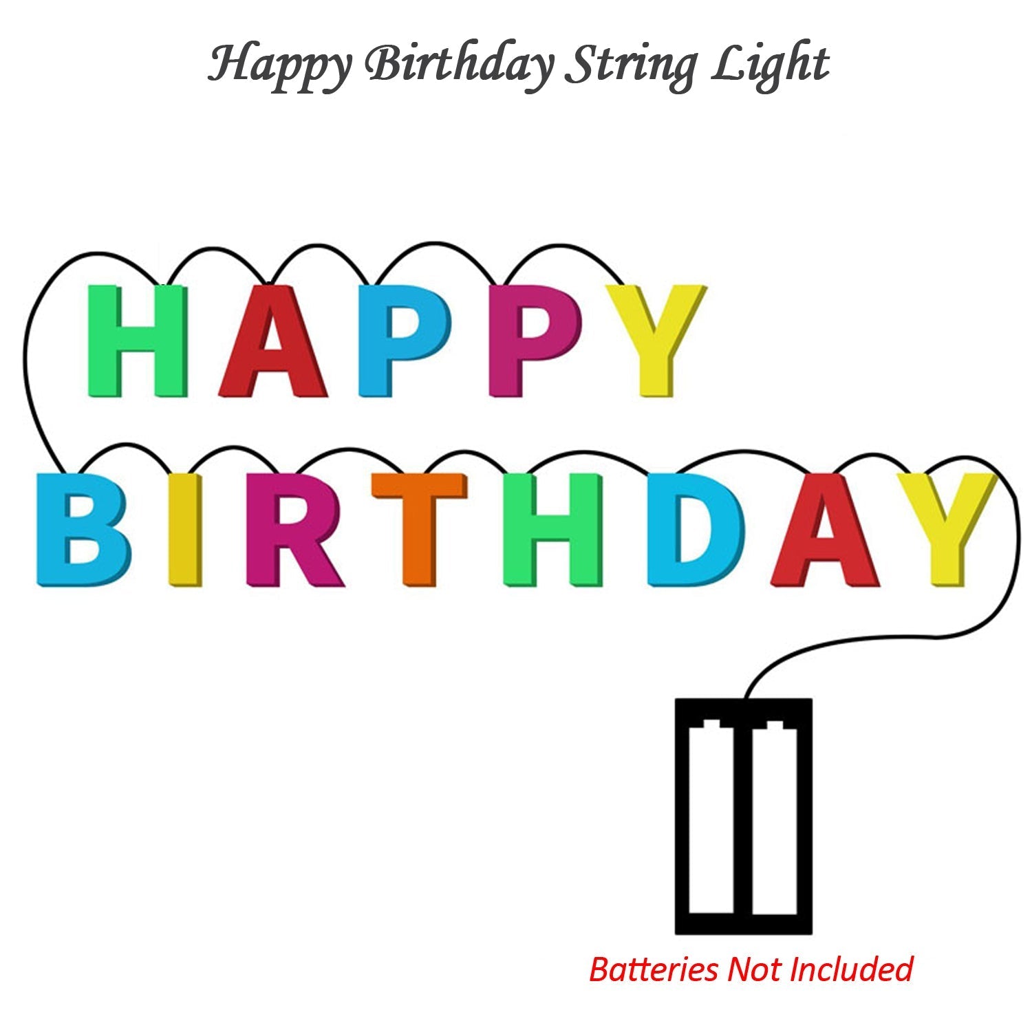 Happy Birthday LED String Lights – Battery Operated Multicolour | Indo Glow