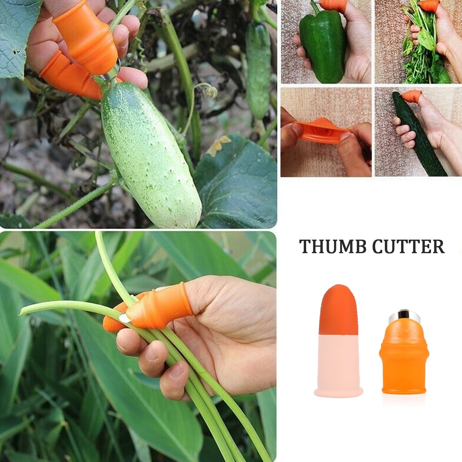 Vegetable Thumb Cutter Set – 5-Piece Sharp Blades | Quickslice