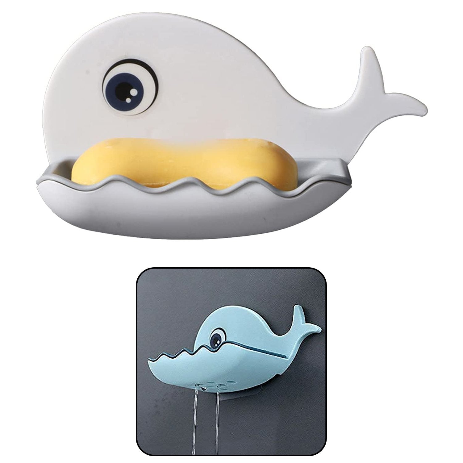 Wall Mounted Soap Holder – Fish Shape Double Layer Adhesive | VelvetBubbles