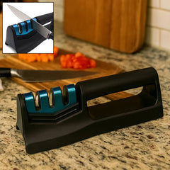 9-in-1 Knife Sharpener with Vegetable Chopper & Fish Scale Remover – 3-Step Handheld Knife Sharpener for Kitchen