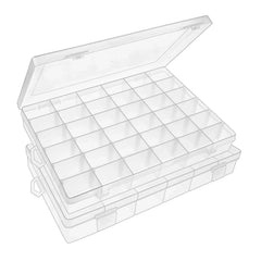 Plastic Organizer Box – 36 Grids, Adjustable Dividers | Organivo