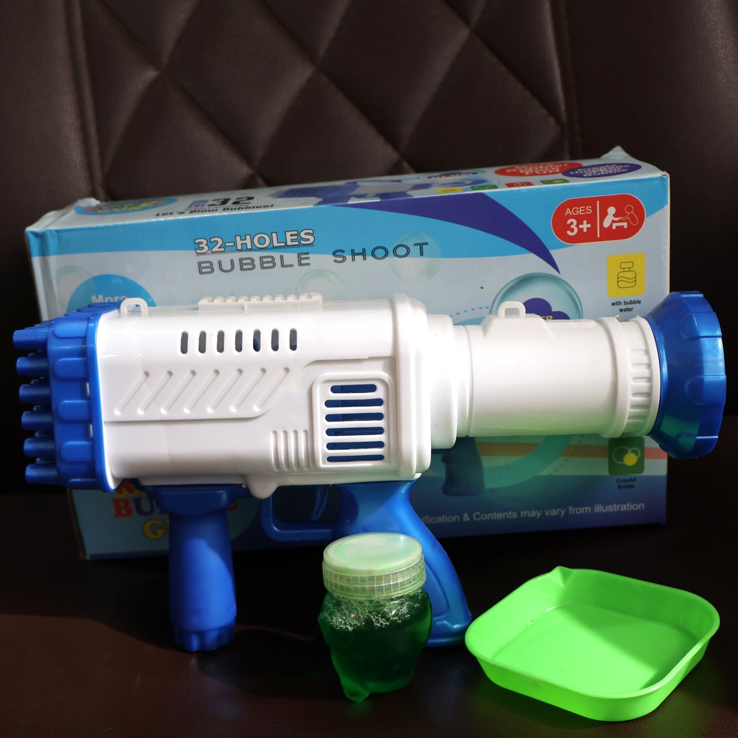 Bubble Gun for Kids – 32 Holes, Powerful Blaster | Play & Move