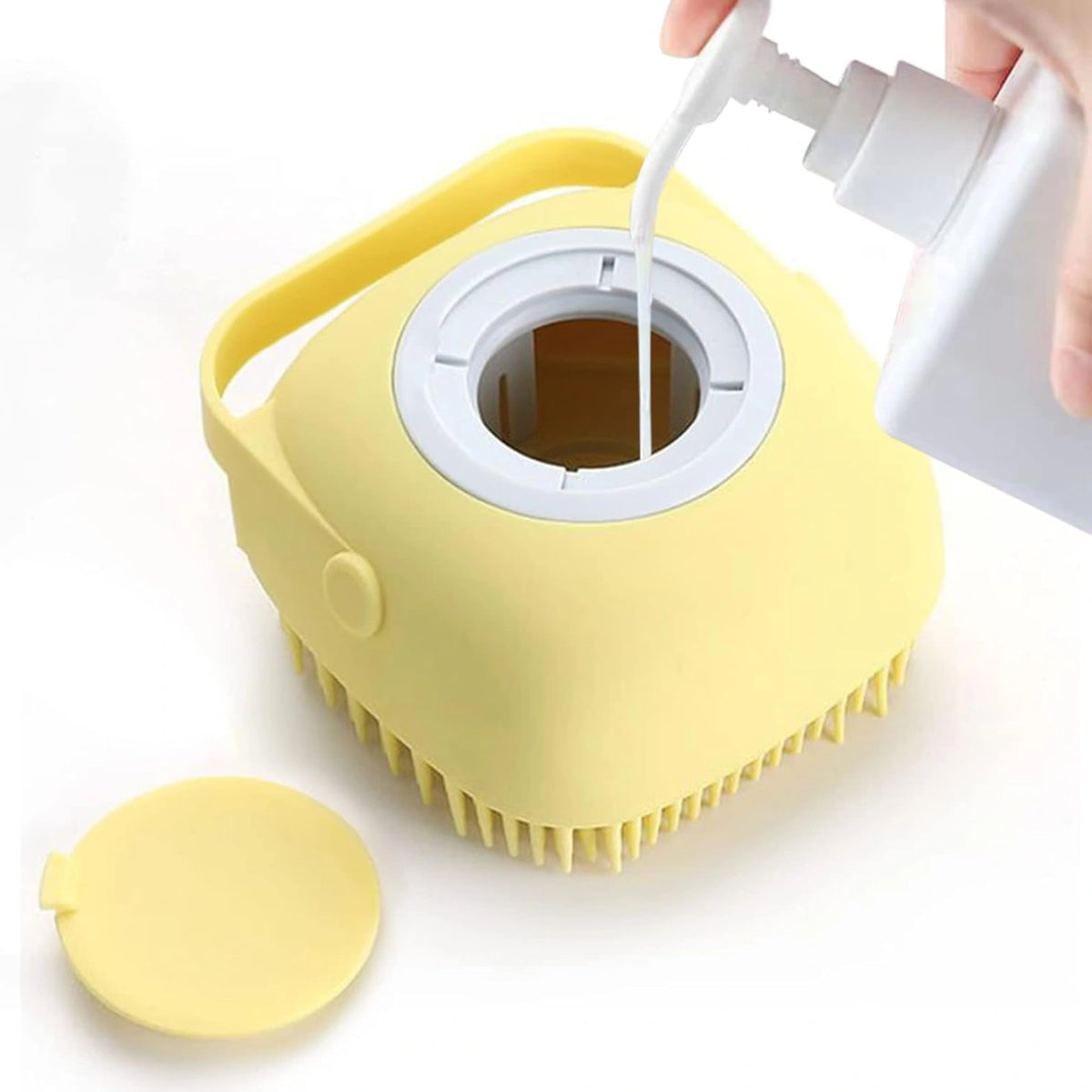 1348b Silicone Massage Bath Body Brush With Shampoo Dispenser