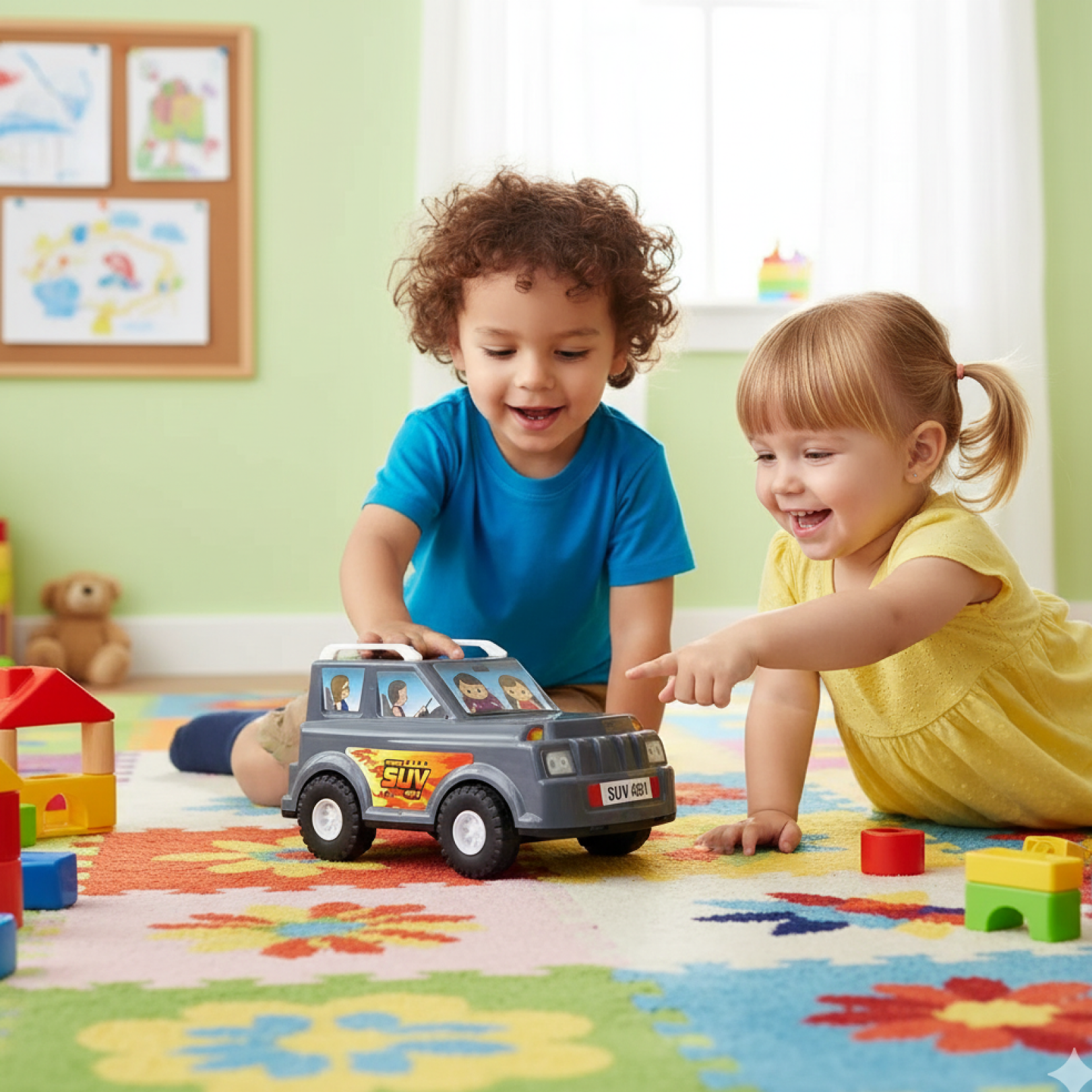 SUV Toy Car for Kids – Realistic Design & Movable Wheels