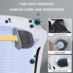 Silicone Toilet Brush – Quick-Dry Holder, Flexible Bristles | Velvet Wipe