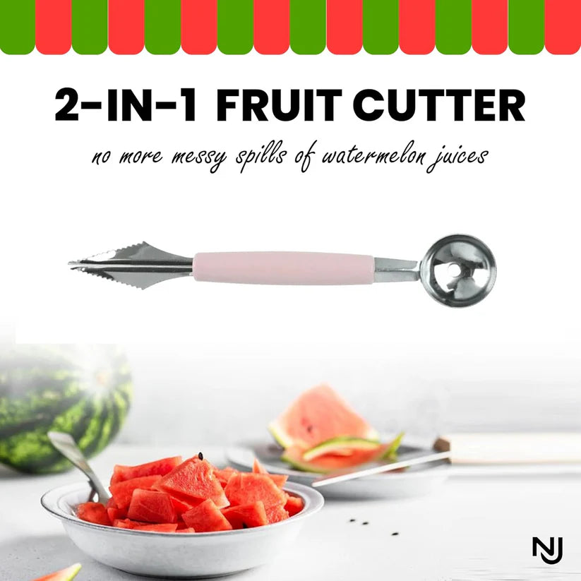 Stainless Steel Fruit Baller & Carving Tool | Melon Scoop, Garnishing Knife & Vegetable Peeler Set