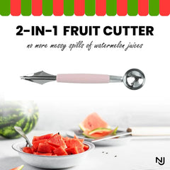 Stainless Steel Fruit Baller & Carving Tool | Melon Scoop, Garnishing Knife & Vegetable Peeler Set