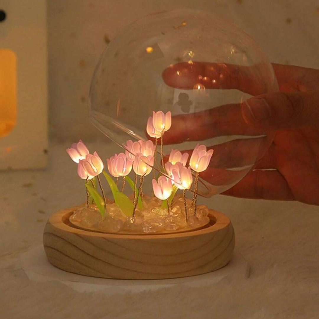 DIY Flower Dome LED Night Lamp Decorative Table Light Kit