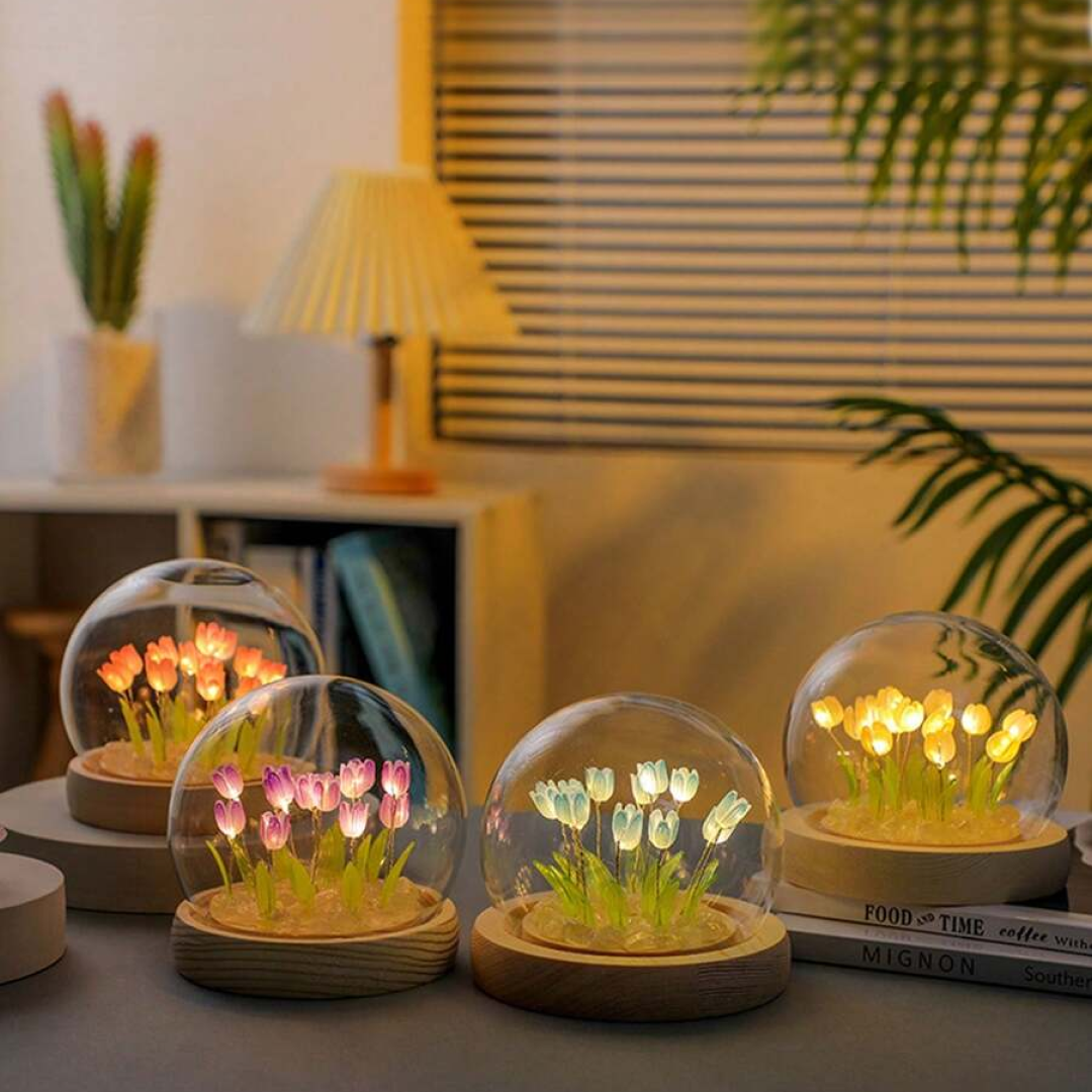 DIY Flower Dome LED Night Lamp Decorative Table Light Kit