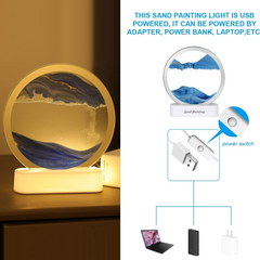Round Sand Art LED Table Lamp Decorative Night Light