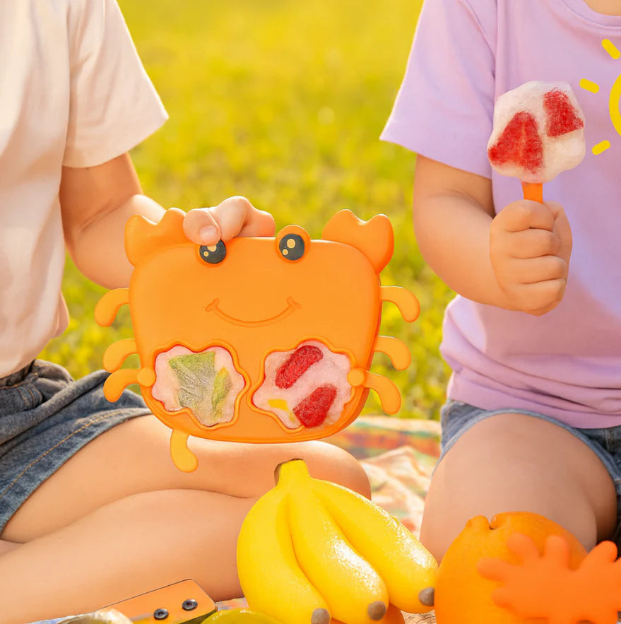 Crab Shape Silicone Popsicle Mold | Reusable Ice Cream & Ice Candy Maker for Kids