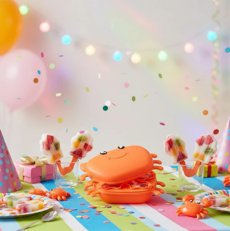 Crab Shape Silicone Popsicle Mold | Reusable Ice Cream & Ice Candy Maker for Kids