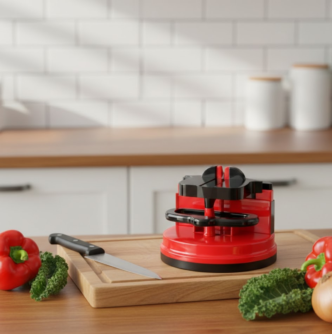 Manual Kitchen Knife Sharpener – 3-Stage Easy-Grip, knife sharpner