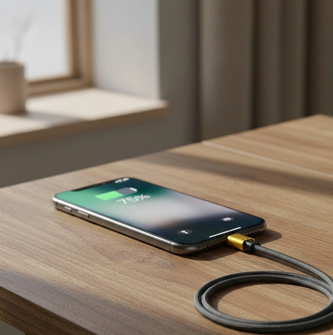 4 in 1 Fast Charging Cable | Multi-Port USB-C to Type-C & Lightning | Nylon Braided Fast Charger for iOS & Android (1 Pc / Loose)