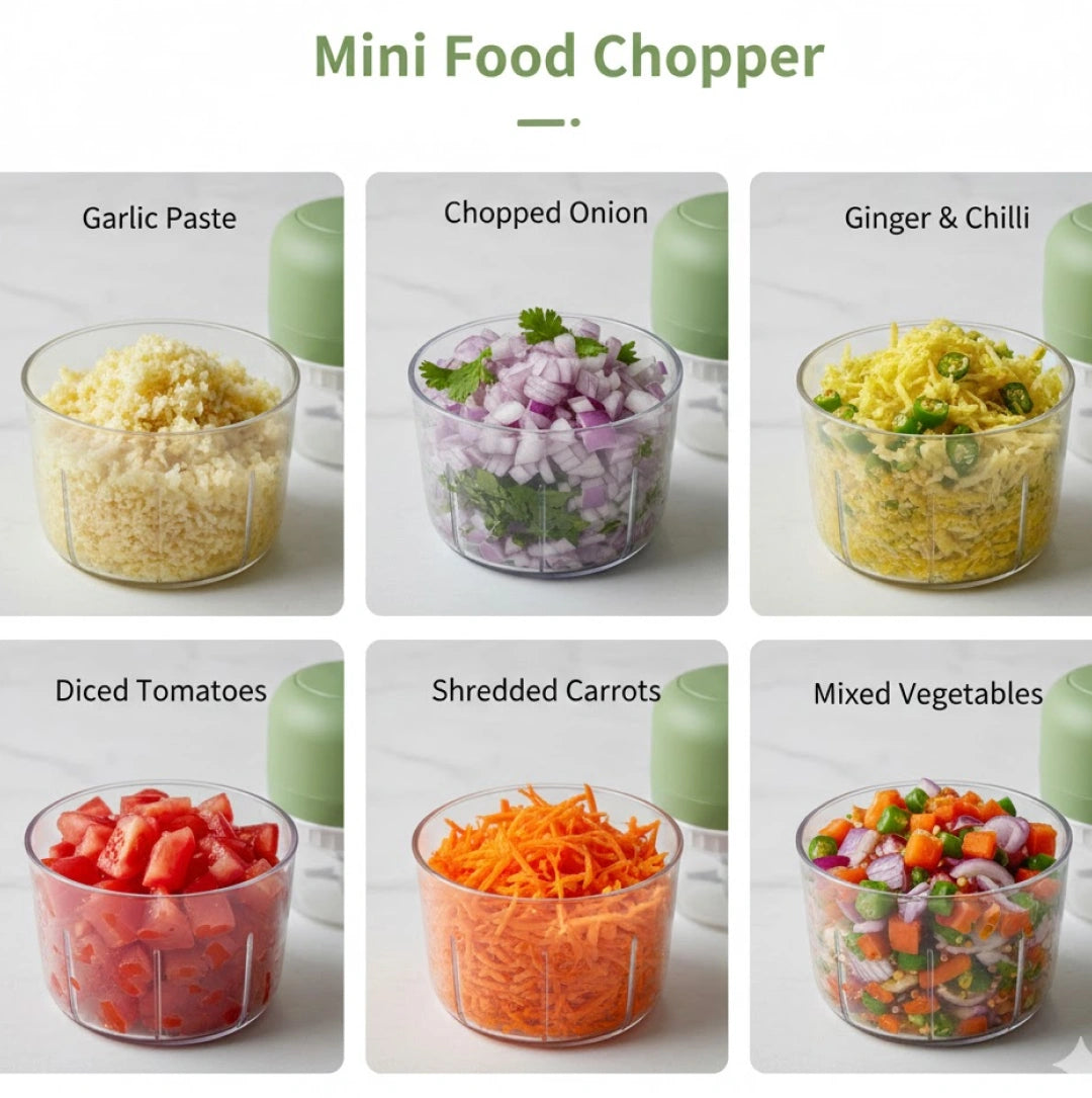 Wireless Usb Rechargeable Mini Electric Garlic Machine  Chopper 3 Blades (250ml)