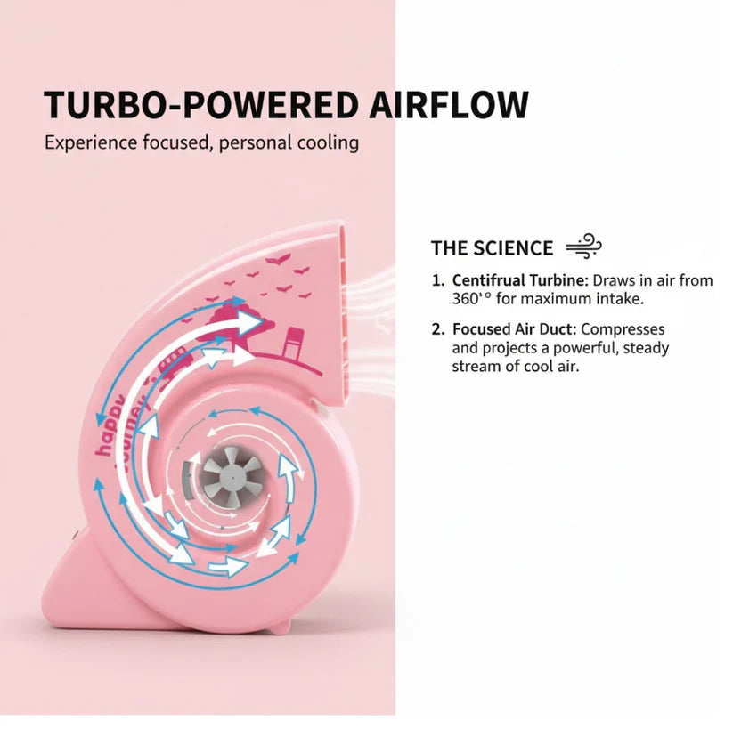 Cute USB Mini Desk Fan | Portable Rechargeable Silent Cooling Fan for Office & Bedroom