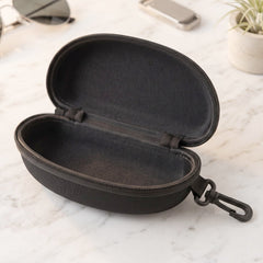 Zipper Hard Shell Sunglasses Case with Clip for Secure Travel Protection