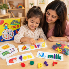 Alphabet Word Puzzle Cards Learning Toy for Spelling Practice (1 Set)