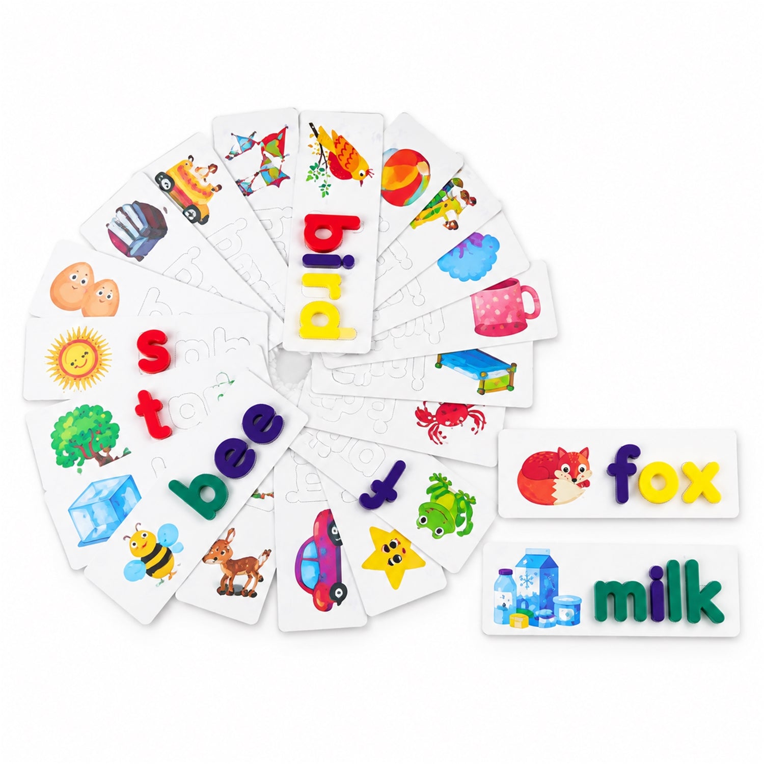 Alphabet Word Puzzle Cards Learning Toy for Spelling Practice (1 Set)