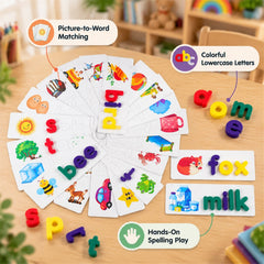 Alphabet Word Puzzle Cards Learning Toy for Spelling Practice (1 Set)