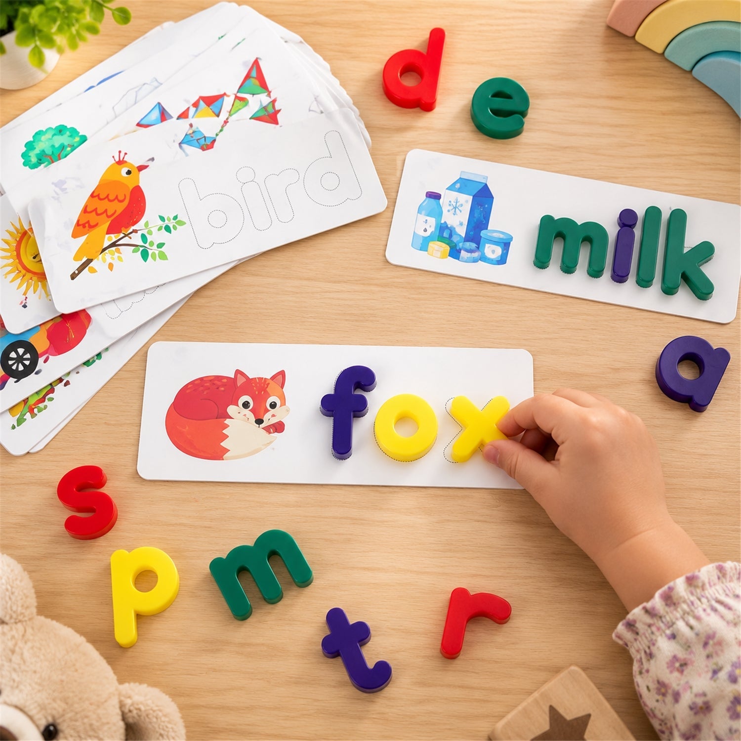 Alphabet Word Puzzle Cards Learning Toy for Spelling Practice (1 Set)