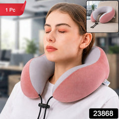 U Shaped Travel Neck Pillow with Adjustable Closure for Comfortable Trips