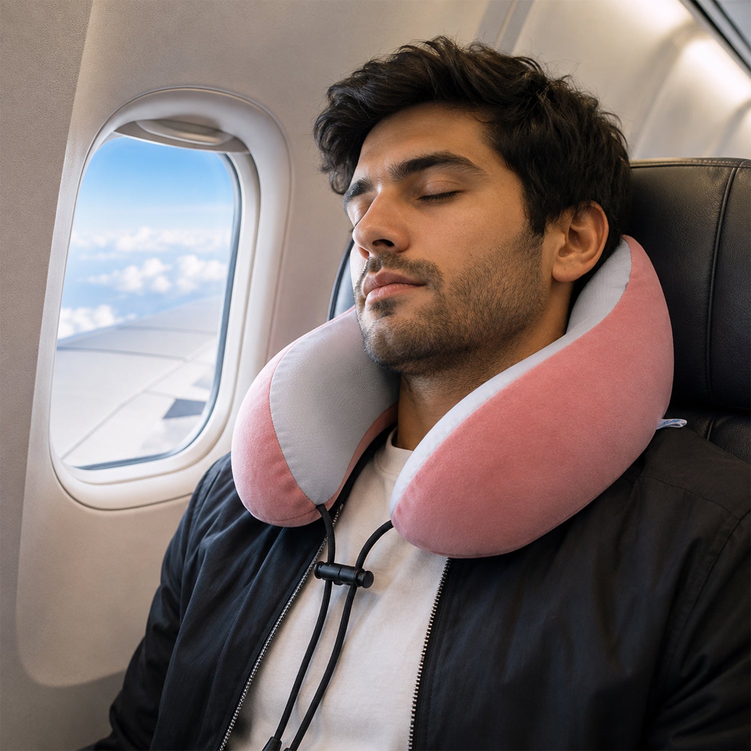 U Shaped Travel Neck Pillow with Adjustable Closure for Comfortable Trips