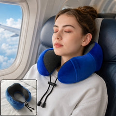 U Shaped Travel Neck Pillow with Adjustable Closure for Comfortable Trips