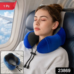 U Shaped Travel Neck Pillow with Adjustable Closure for Comfortable Trips