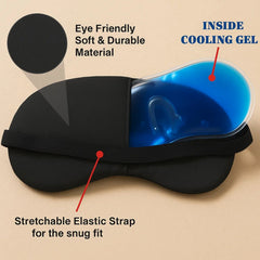Reusable Cooling Gel Eye Mask with Soft Cover for Sleep and Relaxation