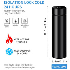 0726 Smart Vacuum Insulated Water Bottle With Led Temperature Display