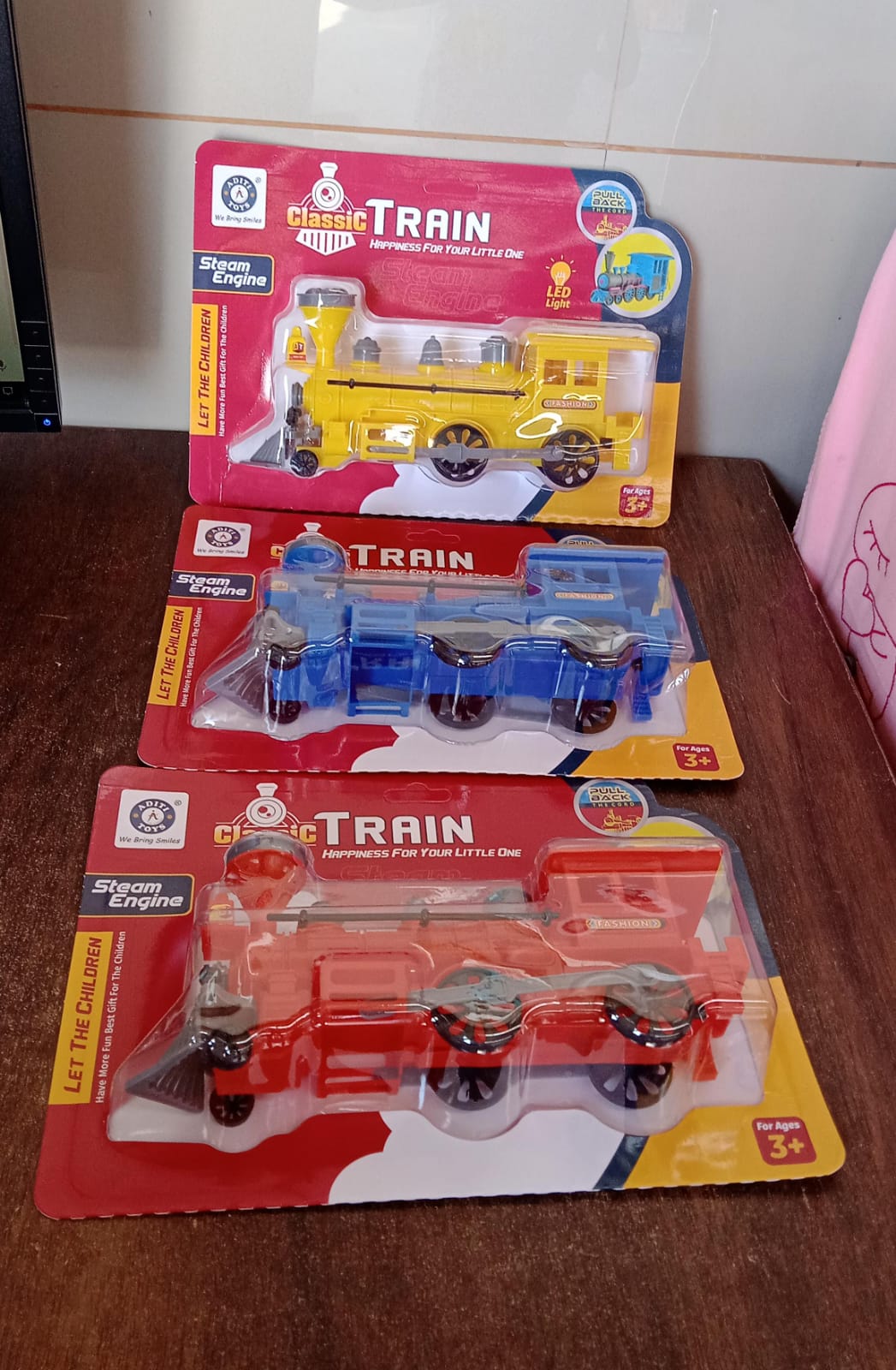 Pull Back Train Toy – LED Lights & Safe Play for Kids | Aditi