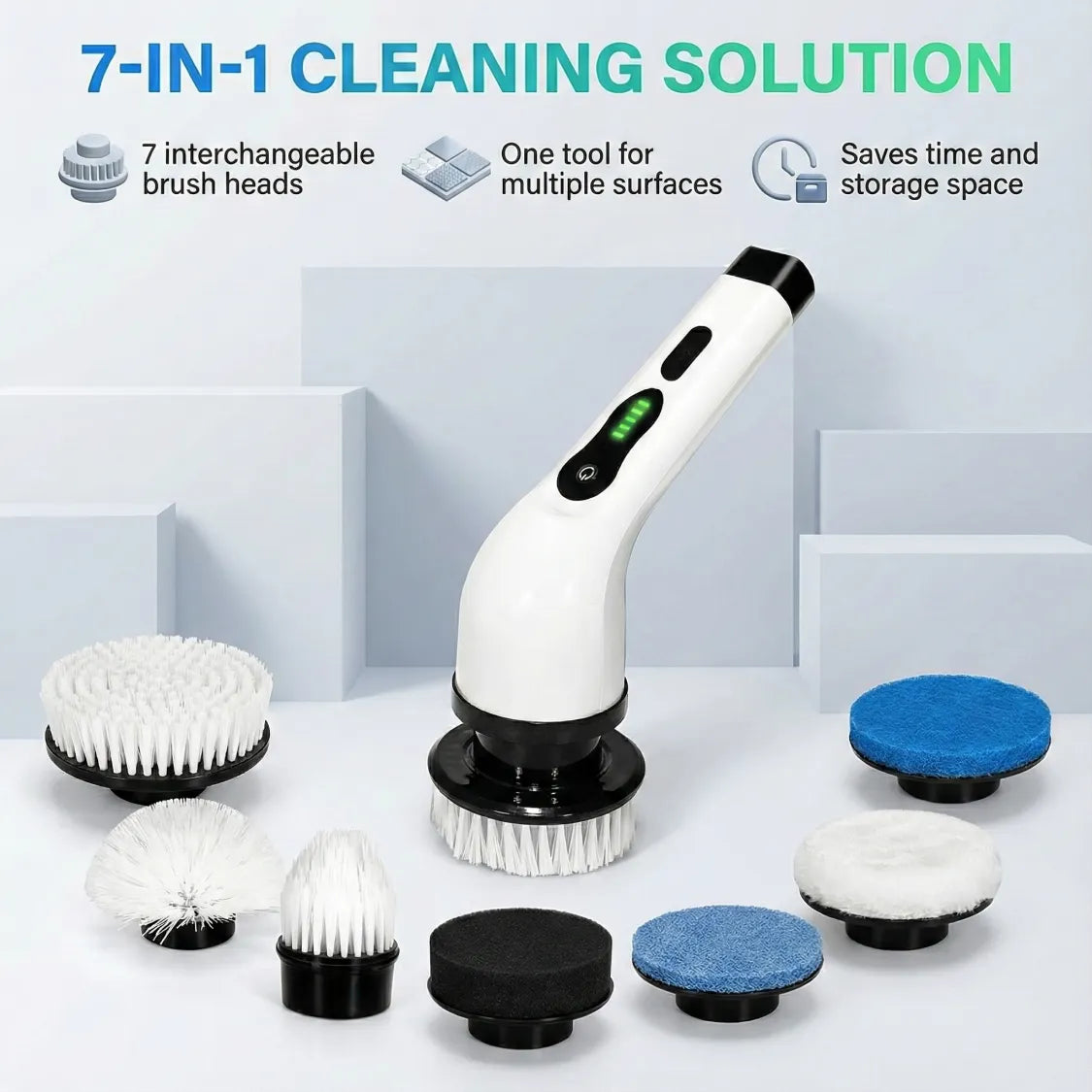 Electric Spin Scrubber Brush – 7-in-1 Cordless Cleaning Tool