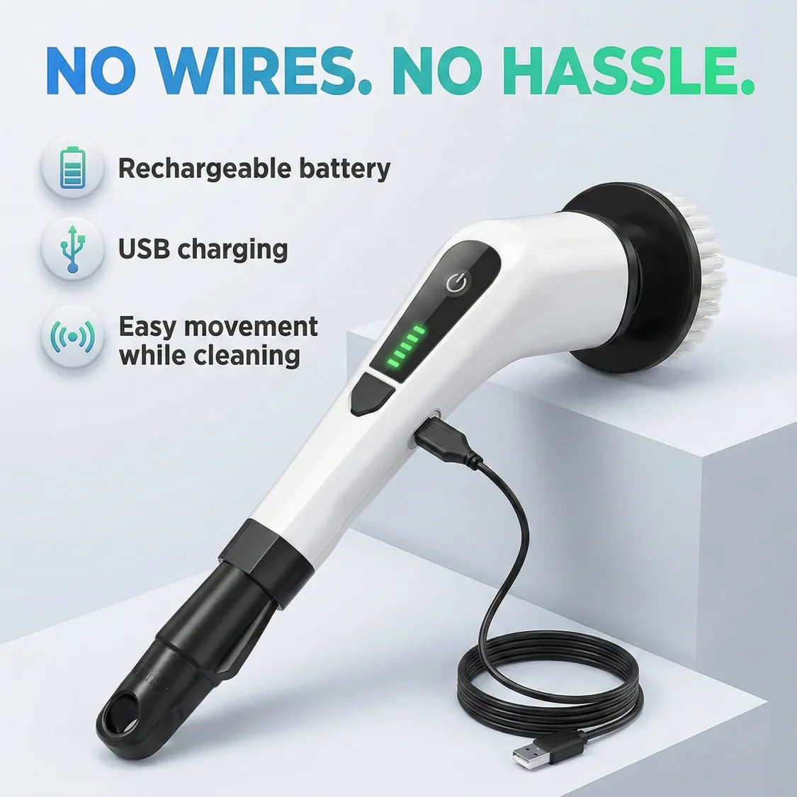 Electric Spin Scrubber Brush – 7-in-1 Cordless Cleaning Tool