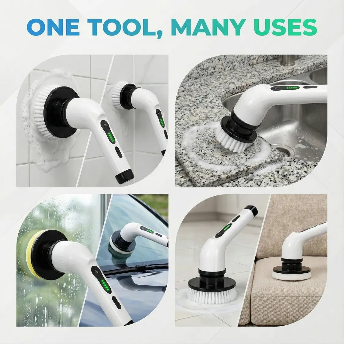 Electric Spin Scrubber Brush – 7-in-1 Cordless Cleaning Tool