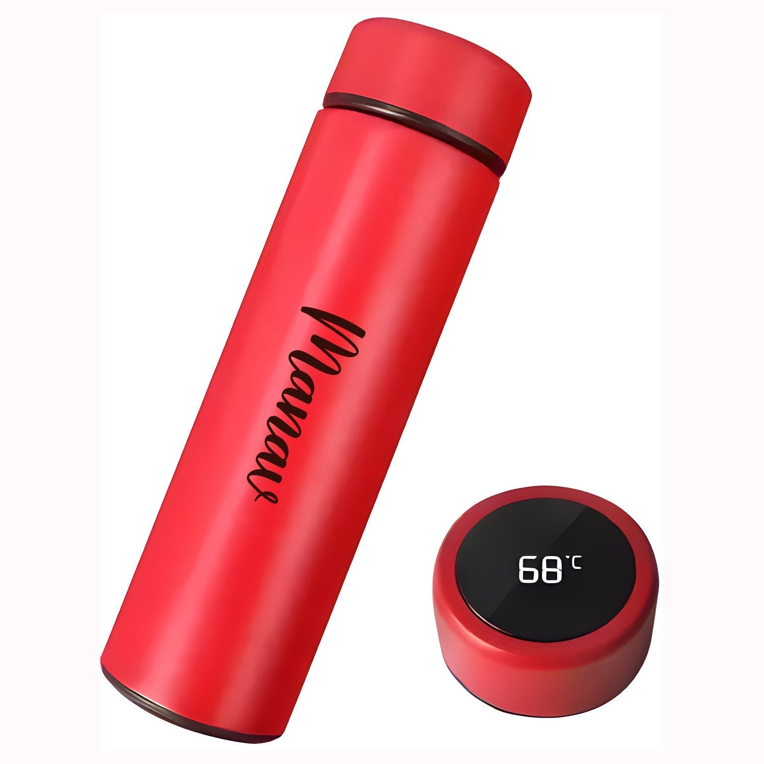 Alternative angle of the personalized smart water bottle highlighting its sleek design.