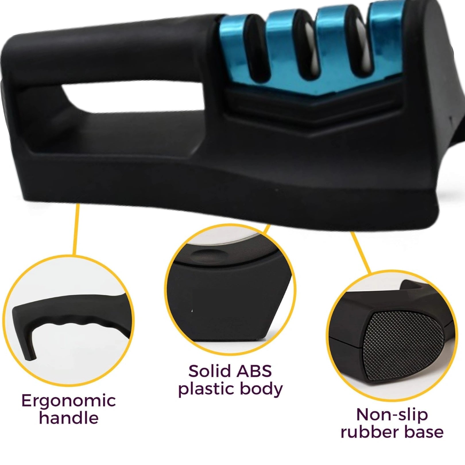 9-in-1 Knife Sharpener with Vegetable Chopper & Fish Scale Remover – 3-Step Handheld Knife Sharpener for Kitchen