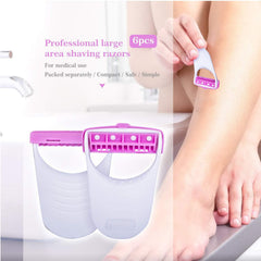Pack of 6 disposable body razors for women with sterile individual packaging