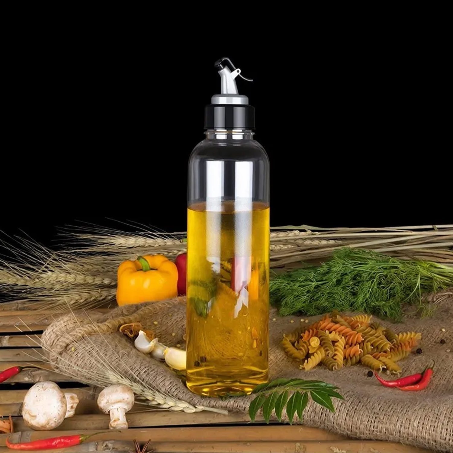 Plastic Oil Dispenser – 1 Litre Transparent Bottle | Vastate
