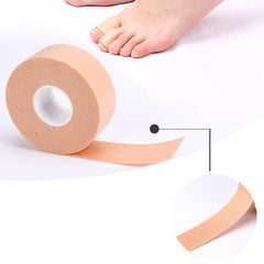 Waterproof blister plaster applied to a heel for protection.