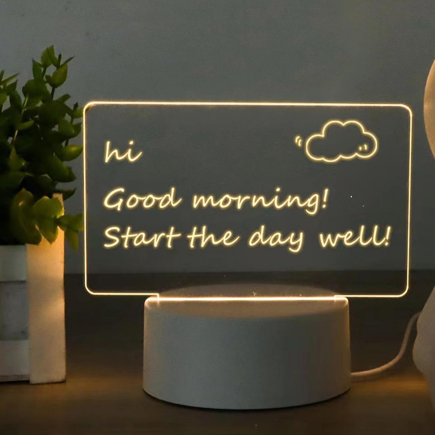LED Acrylic Message Board Lamp – USB Writing Light with Erasable Marker
