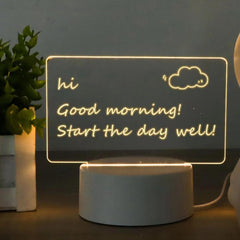 LED Acrylic Message Board Lamp – USB Writing Light with Erasable Marker