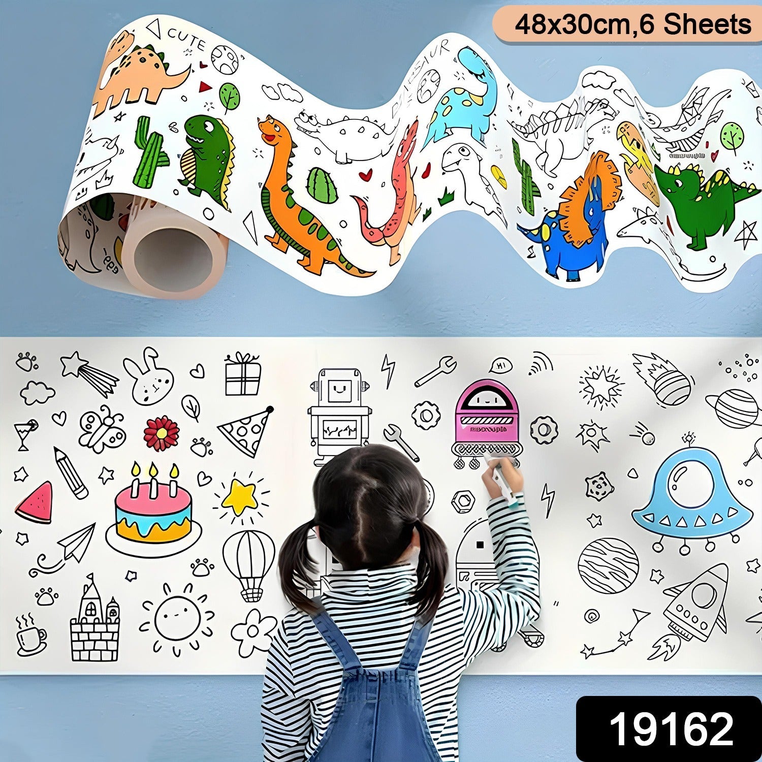 Educational Coloring Roll – Giant Ocean-Themed Art Paper for Kids