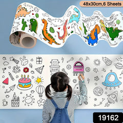 Educational Coloring Roll – Giant Ocean-Themed Art Paper for Kids