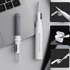 A 3-in-1 earbuds cleaning pen with its components displayed, ready for use.