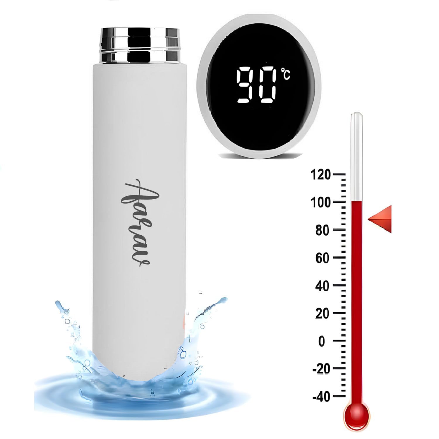 Personalized Smart Water Bottle – Temp Display 500ml | CustomSpot